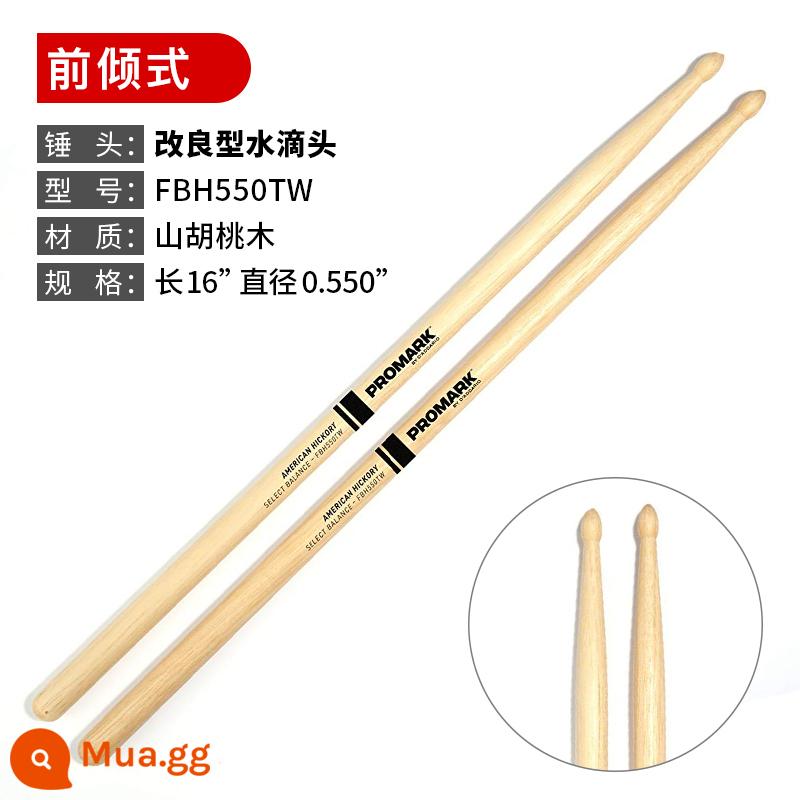 Làm đẹp Dadrio Drum Promark Gỗ Gỗ rắn 7A5A5B Kệ chuyên nghiệp Trống Trống Búa búa búa - FBH550TW (đầu búa hình giọt nước nghiêng về phía trước)