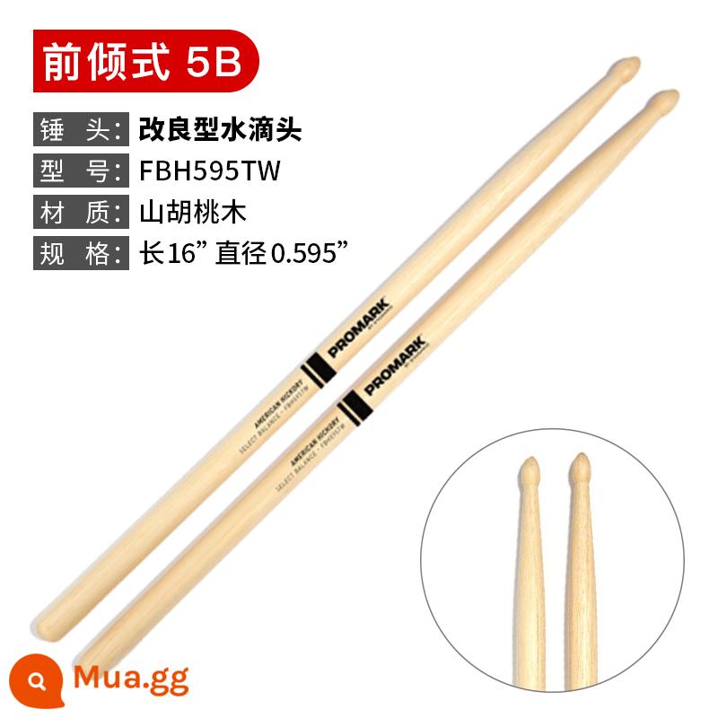 Làm đẹp Dadrio Drum Promark Gỗ Gỗ rắn 7A5A5B Kệ chuyên nghiệp Trống Trống Búa búa búa - FBH595TW (nghiêng về phía trước, đầu búa hình giọt nước)