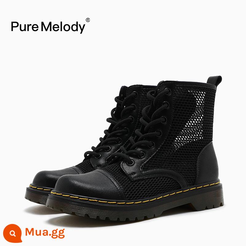 PM Martin Boots Mùa xuân và Mùa thu Boot Boot Boots Boots của Anh Xu hướng trong khi giày da tạm thời bị hỏng Xóa giày phụ nữ - PMQC3293 đen tự nhiên