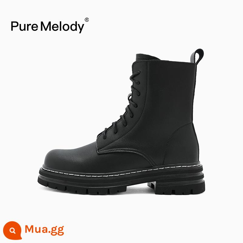 PM Martin Boots Mùa xuân và Mùa thu Boot Boot Boots Boots của Anh Xu hướng trong khi giày da tạm thời bị hỏng Xóa giày phụ nữ - PWQC35MD9504H màu đen tự nhiên