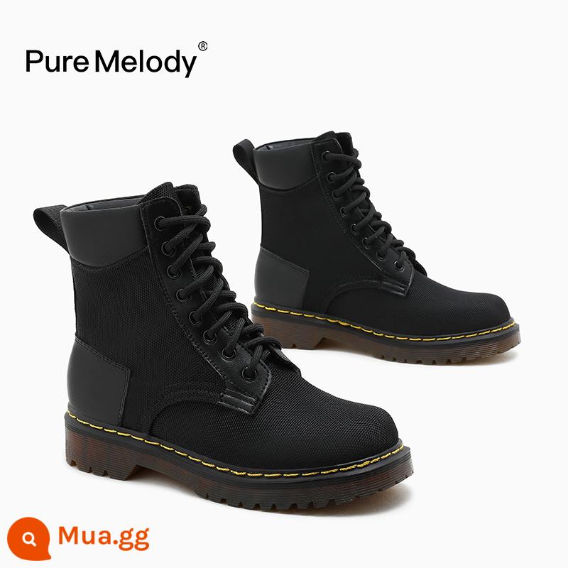 PM Martin Boots Mùa xuân và Mùa thu Boot Boot Boots Boots của Anh Xu hướng trong khi giày da tạm thời bị hỏng Xóa giày phụ nữ - PMQC3308 đen tự nhiên