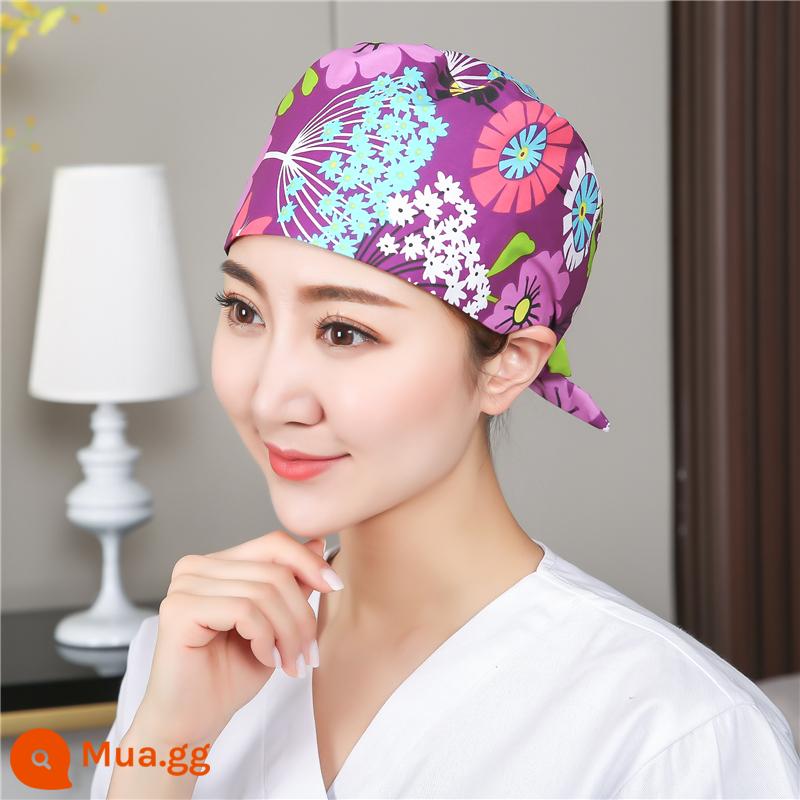 Mũ phòng mổ nữ cotton mũ y tá giam hóa trị bao đầu mũ phòng khám nha khoa bác sĩ làm việc mũ nam - Bông bắp