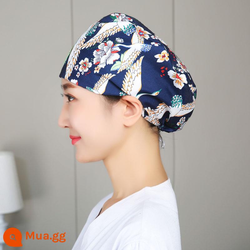 Mũ phòng mổ nữ cotton mũ y tá giam hóa trị bao đầu mũ phòng khám nha khoa bác sĩ làm việc mũ nam - Khóa điều chỉnh cánh bằng sợi polyester