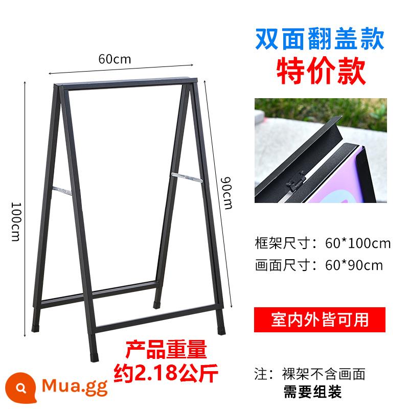 Bảng trưng bày biển quảng cáo ngoài trời quán cà phê bảng trưng bày bảng kt đứng giá treo poster đứng trên sàn - Lắp ráp nắp lật 2 mặt 60X90