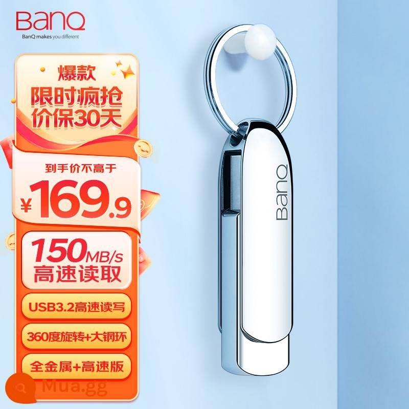 banq U disk 64g USB3.0 máy tính tốc độ cao trên ô tô ổ đĩa flash USB chính hãng sử dụng kép chữ LOGO tùy chỉnh kim loại cá tính nữ sinh viên dễ thương ổ đĩa flash di động sáng tạo văn phòng kinh doanh phiên bản ổ đĩa flash 64g - Phiên bản tiêu chuẩn Max2-512G