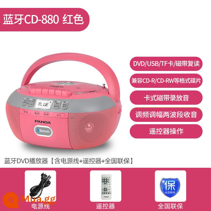 Máy ghi âm tất cả trong một băng Panda CD-107cd máy nghe băng cassette gia đình phong cách cổ điển hoài cổ - Flagship Red [Bluetooth CD/DVD/Băng ghi âm/Ghi âm/Lặp lại/Kết nối với TV]