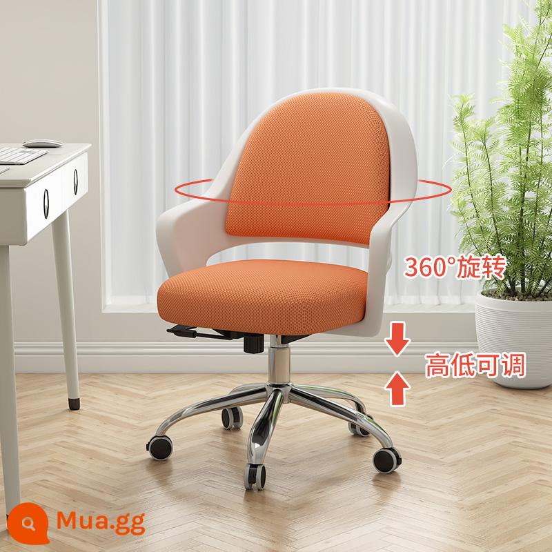 Ghế máy tính Ergonomic Ít vận động Ghế thoải mái Ghế học Phòng ngủ bé gái Bàn Ghế xoay Nâng lưng Ghế - Màu cam [kiểu latex]