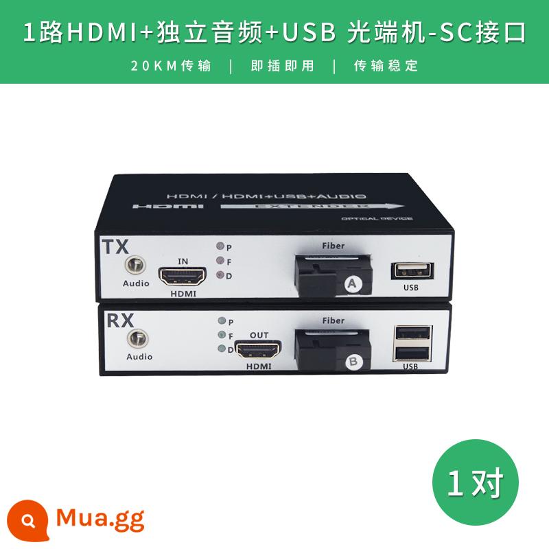 Quý ông HDMI Ánh sáng -end Máy âm thanh HD 1080p với giao diện USB Single Single -mode VGASC Giao diện FC giao diện 20km với Máy kết thúc ánh sáng USB/Phần mở rộng lõi đơn 4K - 1 kênh HDMI+âm thanh độc lập+bộ thu phát quang USB (1 cặp)