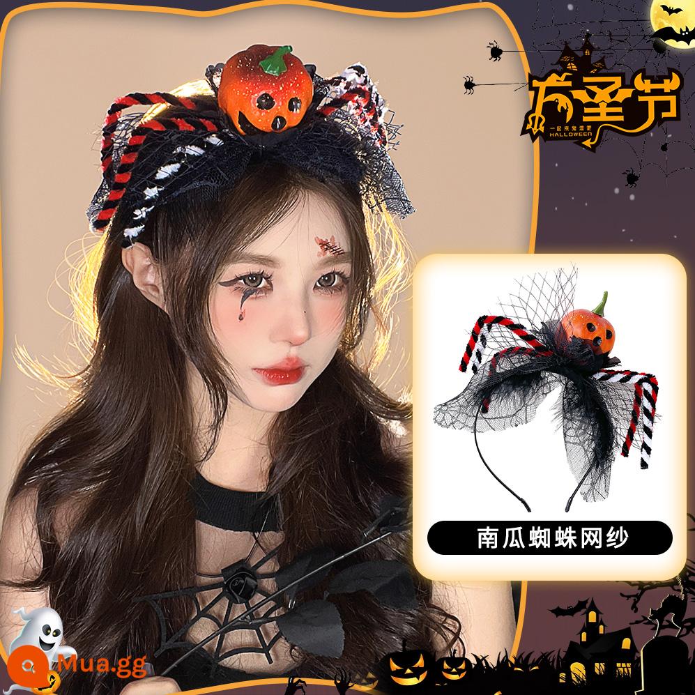 Halloween mũ đội đầu hình ảnh ngộ nghĩnh đạo cụ cos phụ kiện cài áo dạ quang tóc vòng tóc trang trí phụ kiện tóc tóc vòng - Băng đô nhện bí ngô