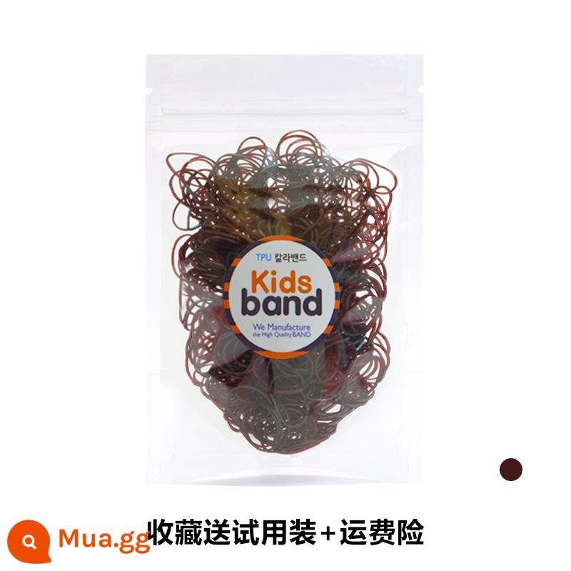 Hàn Quốc KidsBand vòng cao su màu cho bé dùng một lần dây cao su không làm tổn thương tóc nhỏ màu kẹo - Vòng tròn nhỏ 4# màu nâu (dưới 1,5 tuổi)