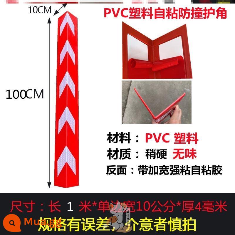 Nhà để xe ngầm cao su không gian đậu xe cột dải chống va chạm góc gói mềm lan can tường dải góc cảnh báo phản quang dải tự dính - PVC đỏ và trắng 100 cm * 10 cm * 0,4 cm