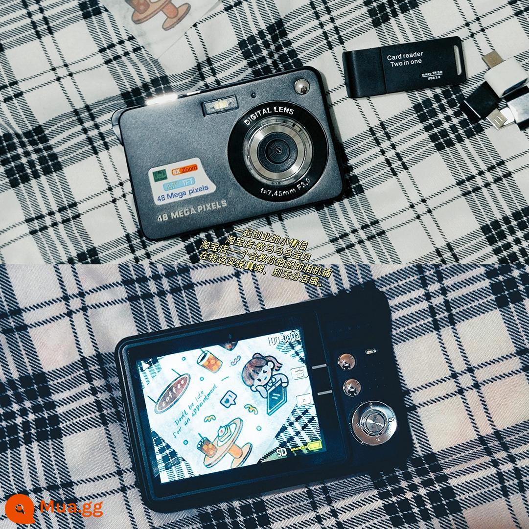 Mới retro CCD máy ảnh kỹ thuật số sinh viên cấp nhập cảnh VLOG HD khuôn viên máy ảnh thẻ máy macro - Đen (có thể quay video và chuyển sang điện thoại di động) 12 bộ lọc, tiết kiệm chi phí