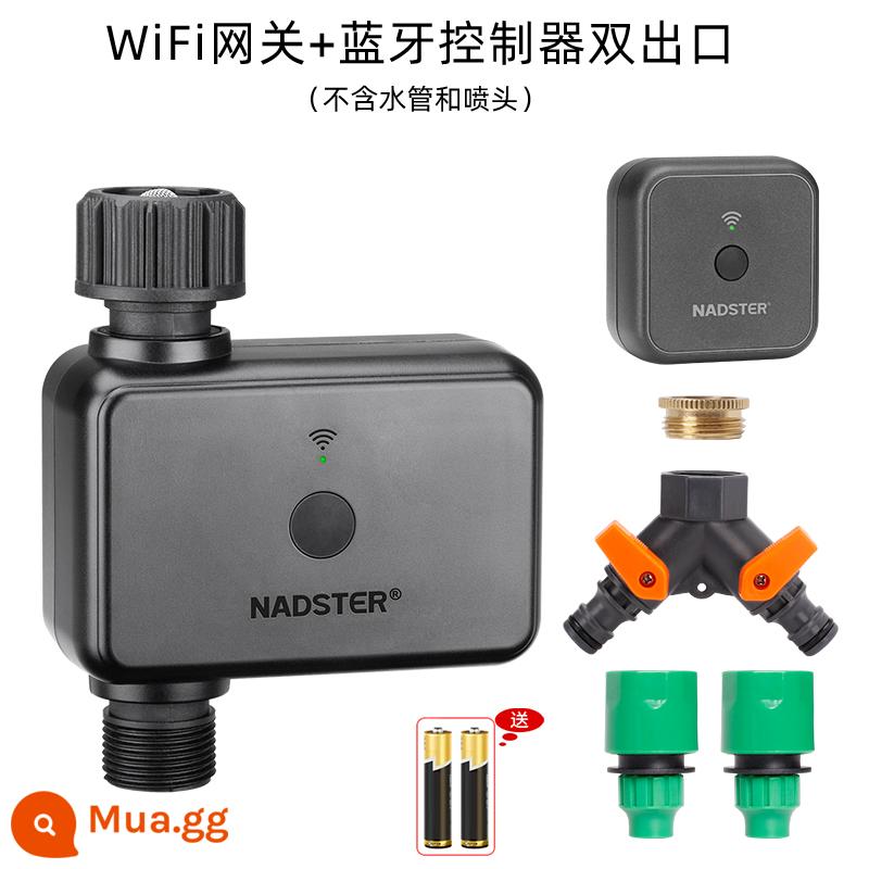 nadster điện thoại di động điều khiển từ xa tưới cây tự động tạo tác không dây WiFi thời gian tưới nước thiết bị tưới thông minh - Cổng + ổ cắm kép điều khiển Bluetooth