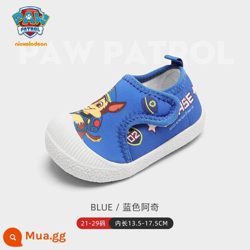 Paw Paw Team Giày Trong Nhà Trẻ Em Giày Sàn Mẫu Giáo Giày Gia Đình Bé Trai Giày Cotton Plus Nhung Mùa Thu Đông bé Gái Giày - Blue Archie-Velcro [Mùa xuân và mùa thu]