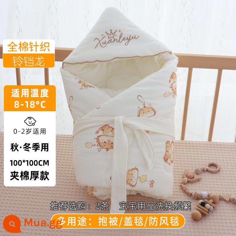 Sơ Sinh Mùa Xuân Và Mùa Thu Cho Bé Nguyên Chất Cotton Chăn Mỏng Sơ Sinh Chống Sốc Phòng Sinh Đầm Cho Tất Cả Các Mùa - Bell Dragon - kiểu chần bông dệt kim dày (cho mùa thu đông)