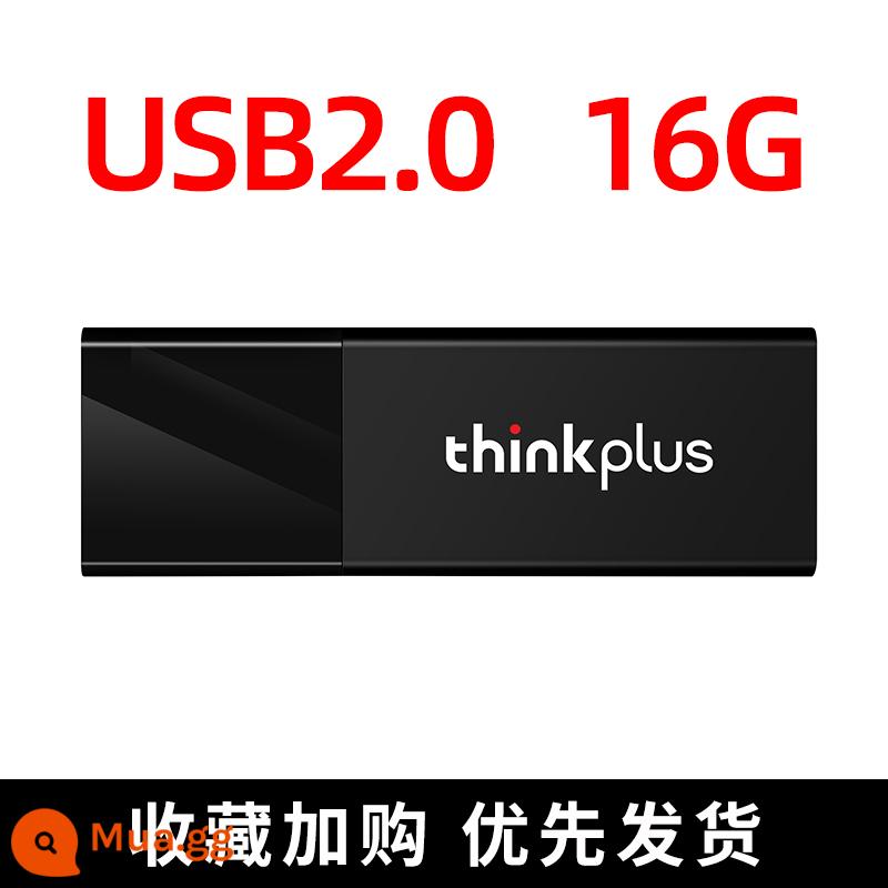 Thinkplus Lenovo U disk 128G chính hãng tốc độ cao 3.0 dung lượng lớn máy tính trên ô tô học sinh USB 32g 64g - 16G đen [USB2.0]