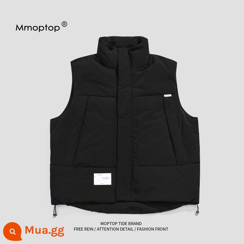 Mmoptop mùa đông retro xuống vest nam cặp đôi quốc triều ins áo khoác vest nam ấm áp - đen