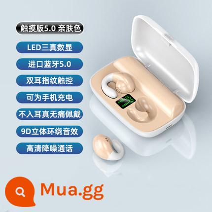 Tai nghe bluetooth mới 2022 không nhét tai loại treo tai true wireless chạy xương dẫn thích hợp cho Apple Huawei - Da cổ điển [Bluetooth 5.0 + Chất lượng âm thanh HiFi + tự động bật nguồn khi lấy ra]