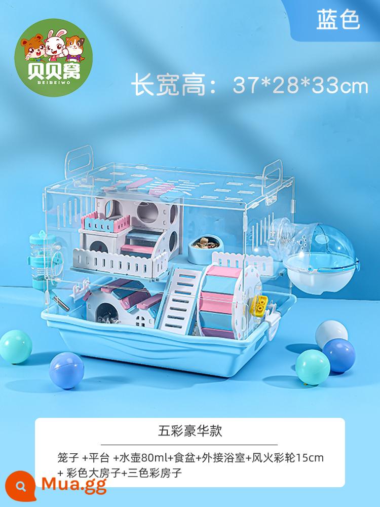 Lồng hamster nhỏ acrylic trong suốt ngôi nhà đặc biệt giá rẻ lớn quá khổ biệt thự gấu vàng nguồn cung cấp đầy đủ - Lồng Hamster Acrylic Nhiều Màu Sắc Sang Trọng Mẫu Màu Xanh