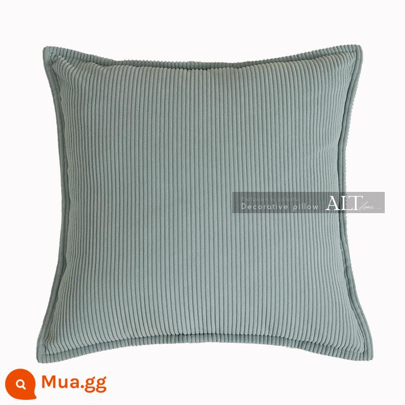 Gối sofa phòng khách nhẹ nhàng sang trọng, đệm đầu giường cao cấp, đệm lưng, vỏ đệm cửa sổ nhung kẻ, không lõi - Haze Blue