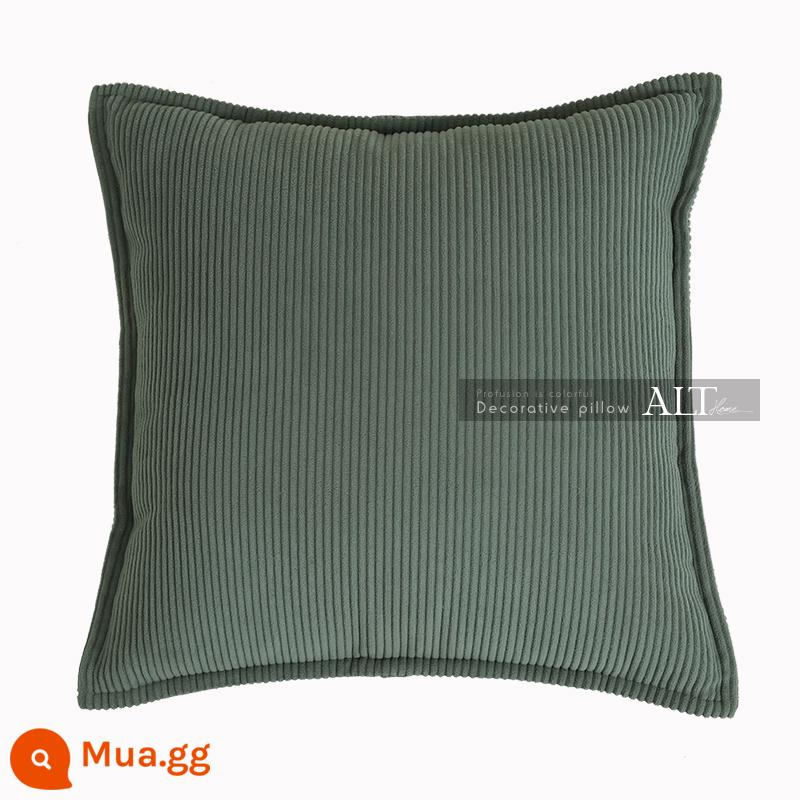 Gối sofa phòng khách nhẹ nhàng sang trọng, đệm đầu giường cao cấp, đệm lưng, vỏ đệm cửa sổ nhung kẻ, không lõi - xanh lam