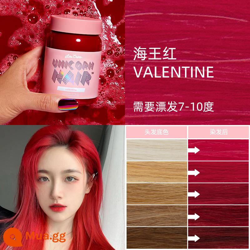 Thuốc nhuộm tóc Lime Crime Unicorn Kem thuốc nhuộm tóc Thuốc nhuộm tóc hợp thời trang Kem Neptune Red Pop Màu sắc nổi bật Tai treo thuốc nhuộm - Lễ tình nhân đỏ Neptune