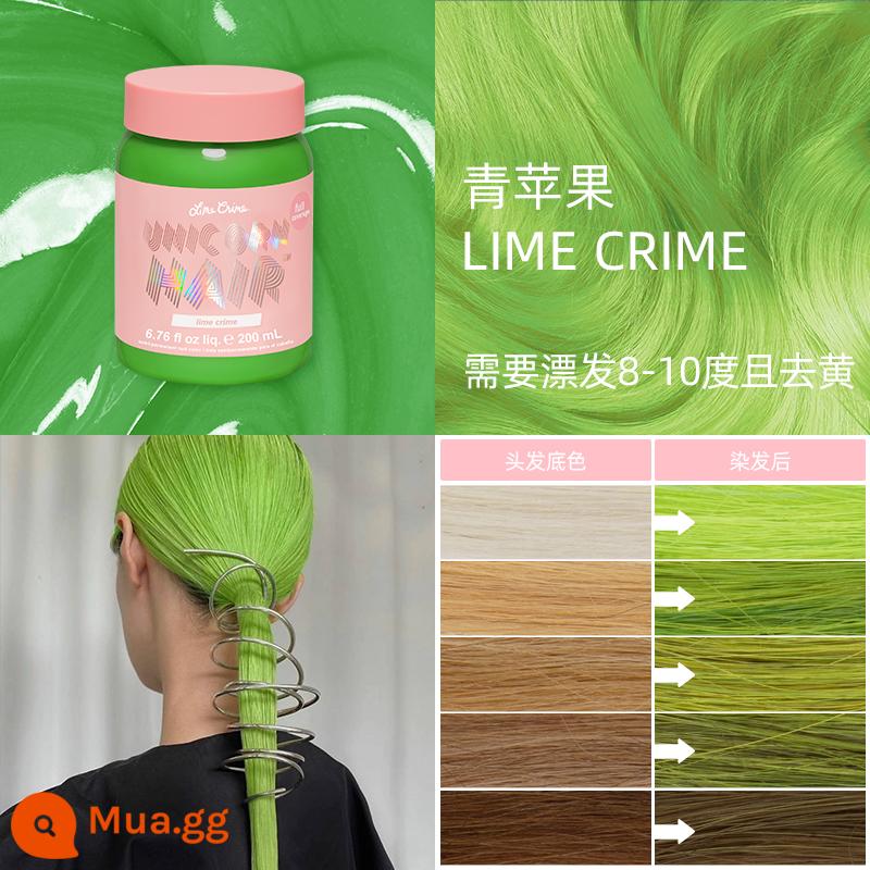 Thuốc nhuộm tóc Lime Crime Unicorn Kem thuốc nhuộm tóc Thuốc nhuộm tóc hợp thời trang Kem Neptune Red Pop Màu sắc nổi bật Tai treo thuốc nhuộm - Tội phạm chanh táo xanh