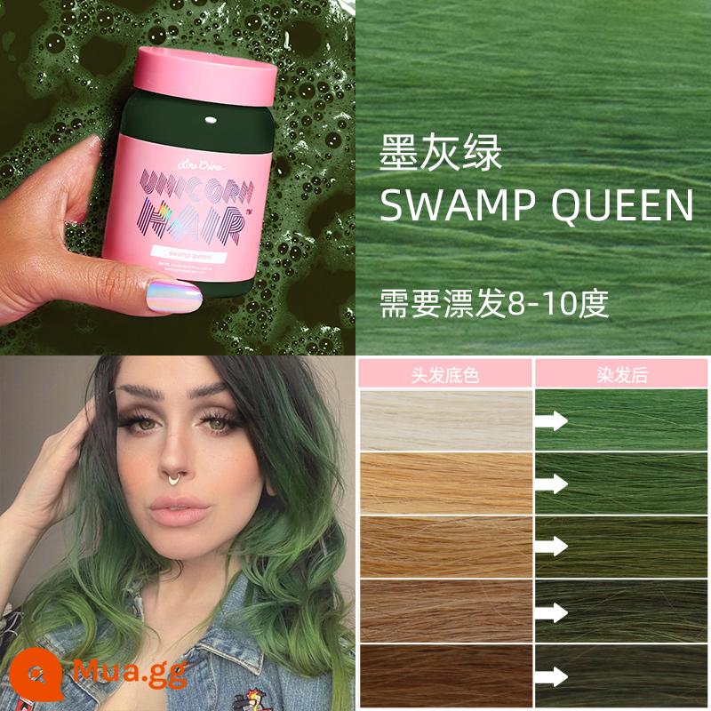 Thuốc nhuộm tóc Lime Crime Unicorn Kem thuốc nhuộm tóc Thuốc nhuộm tóc hợp thời trang Kem Neptune Red Pop Màu sắc nổi bật Tai treo thuốc nhuộm - Nữ hoàng đầm lầy màu xanh xám đậm