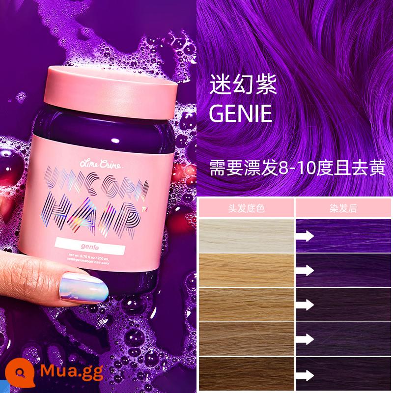 Thuốc nhuộm tóc Lime Crime Unicorn Kem thuốc nhuộm tóc Thuốc nhuộm tóc hợp thời trang Kem Neptune Red Pop Màu sắc nổi bật Tai treo thuốc nhuộm - Thần đèn màu tím ảo giác