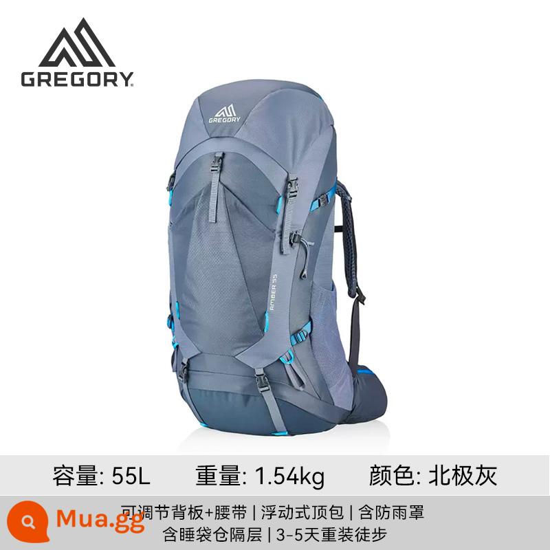 Gregory Gregory Amber Amber Ba lô leo núi ngoài trời đi bộ đường dài dành cho nữ Ánh sáng công suất lớn - Arctic Gray-55L[thế hệ thứ ba]