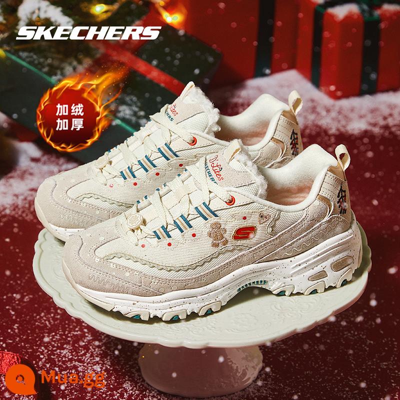 Giày SKECHERS Mùa Thu Đông Nữ Plus Nhung Giày Thể Thao Bánh Tuyết Giáng Sinh Giày Bố Giày Panda Giày Nữ Cotton giày Giày Thường - 149257-OFWT