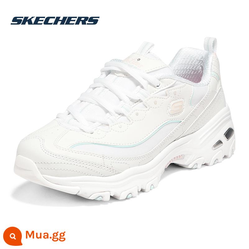 Giày SKECHERS Mùa Thu Đông Nữ Plus Nhung Giày Thể Thao Bánh Tuyết Giáng Sinh Giày Bố Giày Panda Giày Nữ Cotton giày Giày Thường - Trắng/Hồng nhạt-WLPK