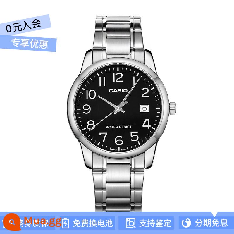 Đồng hồ CASIO chính hãng nam mặt số lớn con trỏ đơn giản dây thép không thấm nước MTP-1303 gửi thư trực tiếp từ nước ngoài - MTP-V002D-1B