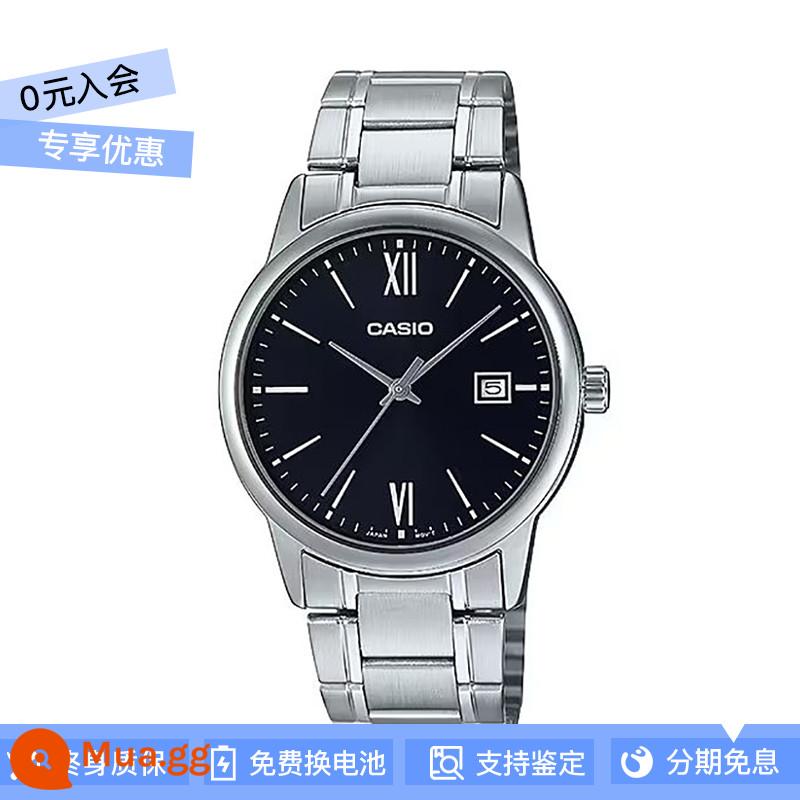 Đồng hồ CASIO chính hãng nam mặt số lớn con trỏ đơn giản dây thép không thấm nước MTP-1303 gửi thư trực tiếp từ nước ngoài - MTP-V002D-1B3