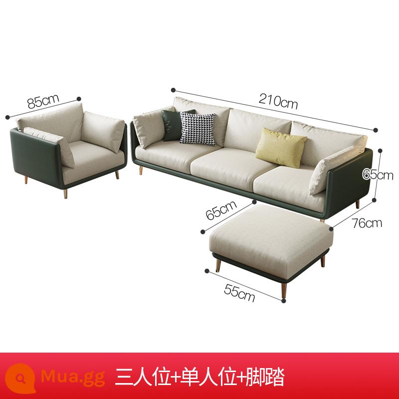 Lichao kết hợp sofa vải sang trọng ánh sáng Bắc Âu phòng khách căn hộ nhỏ đơn giản hiện đại sofa vải công nghệ có thể tháo rời và giặt được - Ghế đơn + ba chỗ + bàn đạp