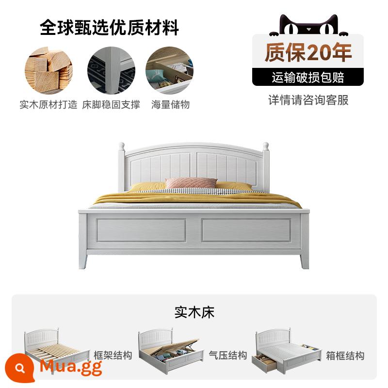 Yamaijia Giường Gỗ Chắc Chắn American Light Giường Đôi Sang Trọng 1.8m Phòng Ngủ Chính Hiện Đại Đơn Giản Cao 1.5m Hộp Lưu Trữ Giường - giường gỗ nguyên khối