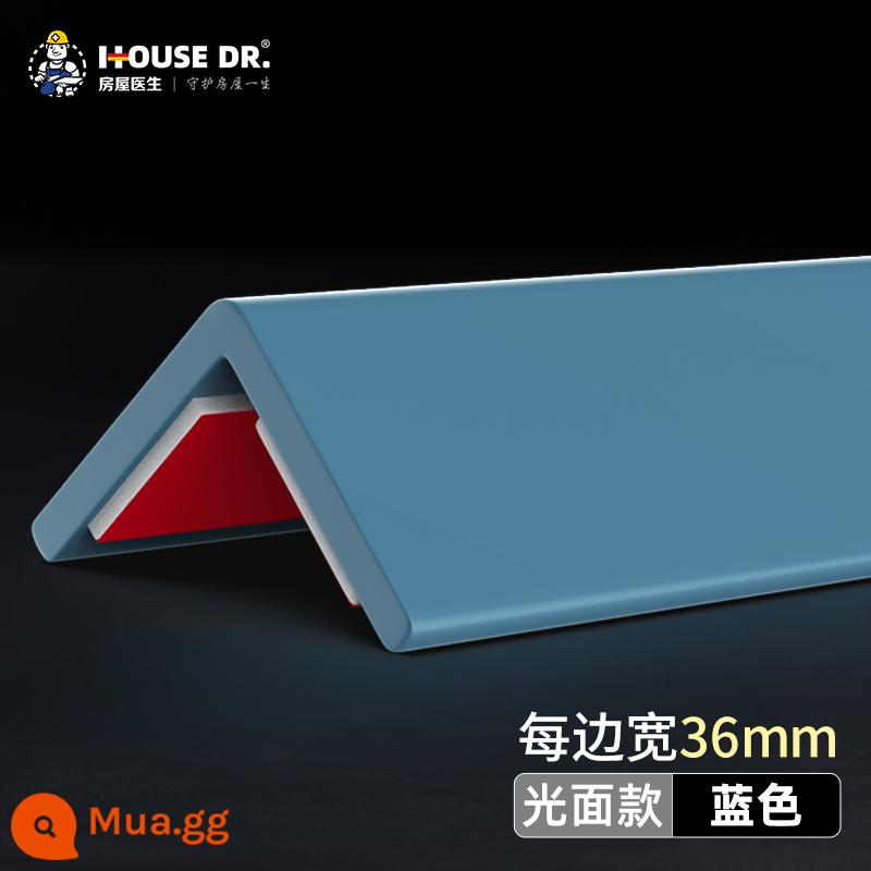 House Doctor dải bảo vệ góc PVC bảo vệ góc tự dính dải bảo vệ chống va chạm dải bảo vệ gạch trang trí phòng khách dải cạnh góc phải - Bề mặt bóng màu xanh da trời rộng 3,6