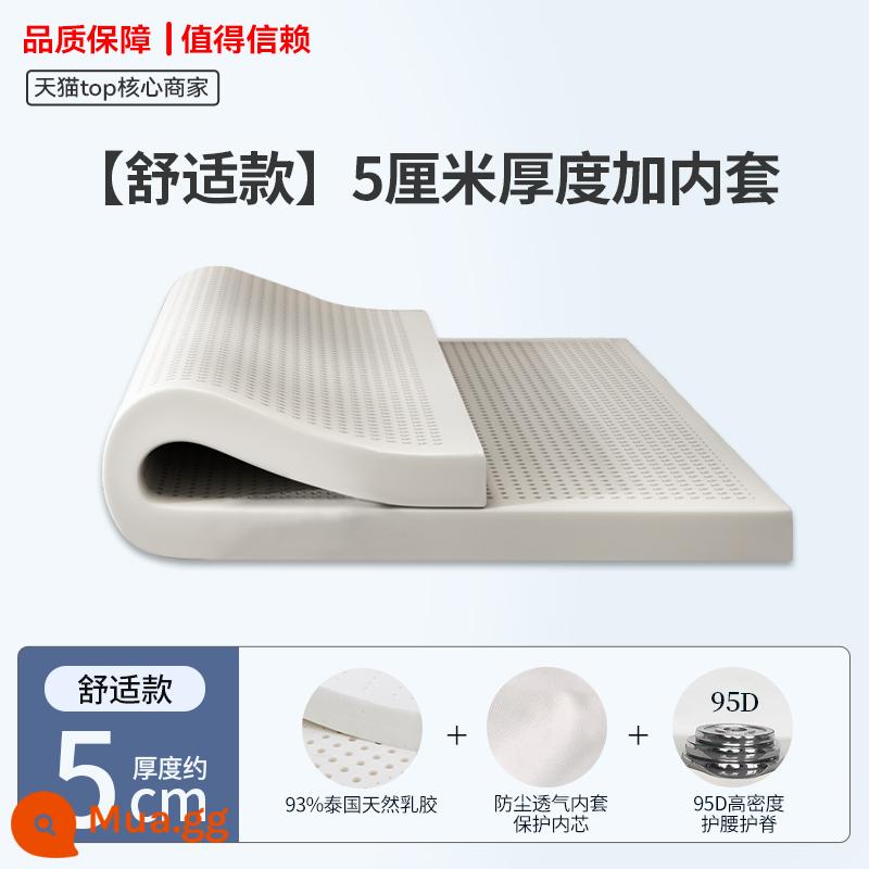 Nệm cao su thiên nhiên Ai Lai home Thái Lan đệm đơn ký túc xá sinh viên đệm home đệm tatami - Dày 5CM [có vỏ bên trong]