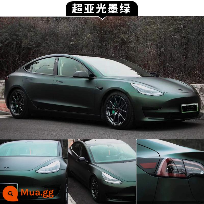 Tesla model3Y Gốm Đen Chiến Binh Đổi Màu Phim Toàn Xe Kim Loại Lỏng Bạc Porsche Sơn Iceberry Bột - Màu xanh đậm siêu mờ [bao gồm toàn bộ cấu trúc xe]