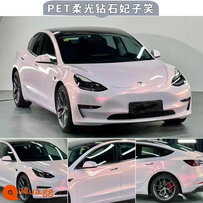 Tesla model3Y Gốm Đen Chiến Binh Đổi Màu Phim Toàn Xe Kim Loại Lỏng Bạc Porsche Sơn Iceberry Bột - Bột PET Huayue [xây dựng trọn gói xe]