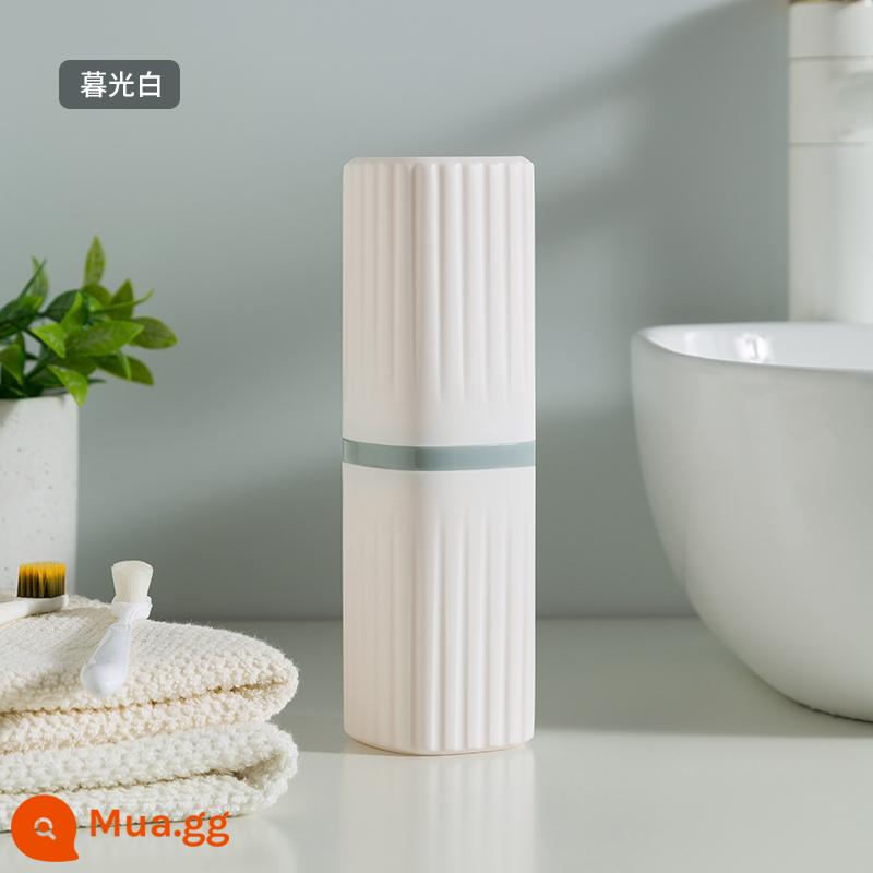 Du Lịch Di Động Nước Súc Miệng Cốc Sinh Viên Cặp Đôi Rửa Bộ Bàn Chải Đánh Răng Cốc Đánh Răng Cốc Đựng Bàn Chải Đánh Răng Lưu Trữ Hộp Dán - Gói thực tế-Hai cốc-Trắng