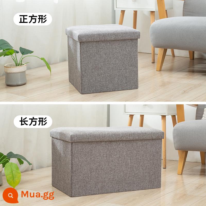 Lưu trữ phân lưu trữ phân có thể ngồi trưởng thành hộ gia đình ghế sofa nhỏ có thể gập lại đa chức năng hộp lưu trữ hiện vật giày thay đổi phân - Màu xám đậm [cotton và lanh]