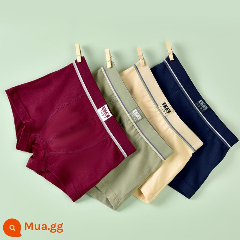 Quần lót boxer cotton nguyên chất cho trẻ em bé trai loại A quần short màu đỏ dành cho bé trai và thanh thiếu niên - GB003 phối màu#cotton nguyên chất#4 gói