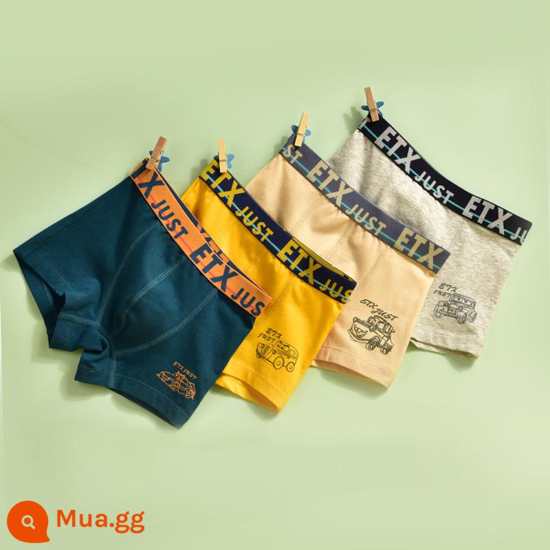 Quần lót boxer cotton nguyên chất cho trẻ em bé trai loại A quần short màu đỏ dành cho bé trai và thanh thiếu niên - GB024 Mẫu xe ô tô nhóm A#cotton nguyên chất#4 gói