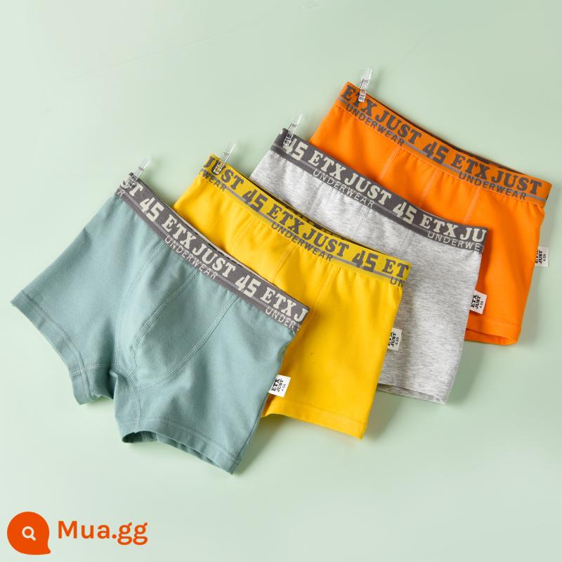 Quần lót boxer cotton nguyên chất cho trẻ em bé trai loại A quần short màu đỏ dành cho bé trai và thanh thiếu niên - GB025 hỗn hợp màu#cotton nguyên chất#4 gói