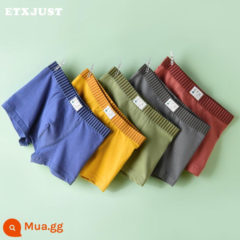 Quần lót boxer cotton nguyên chất cho trẻ em bé trai loại A quần short màu đỏ dành cho bé trai và thanh thiếu niên - Mẫu màu trơn GB108#cotton nguyên chất#5 gói