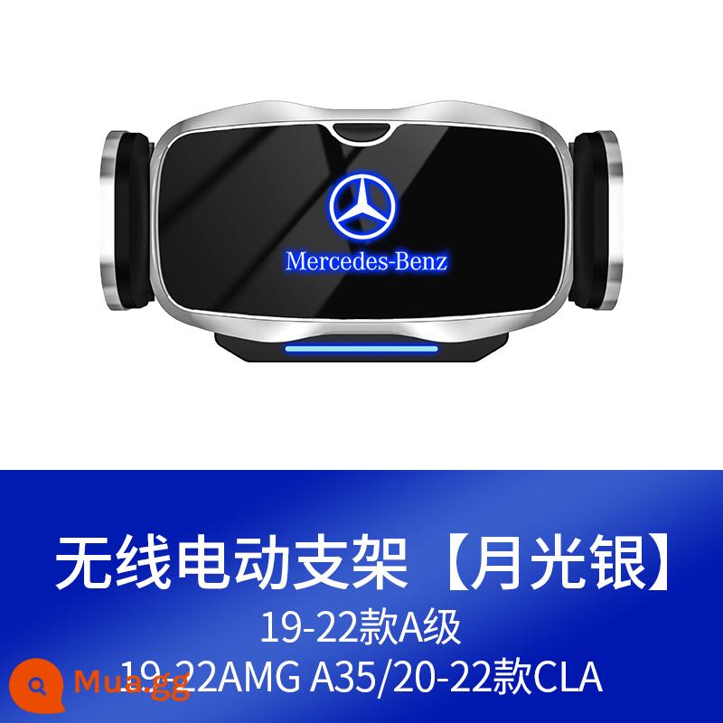 Thích hợp cho giá đỡ điện thoại di động trên xe hơi chuyên dụng cho Mercedes-Benz E-class C-class GLC260L/E300L C200/A/S-class GLB/GLA - 19-23 A-Class/CLA/AMG [C1 có LOGO chiếu sáng] màu bạc