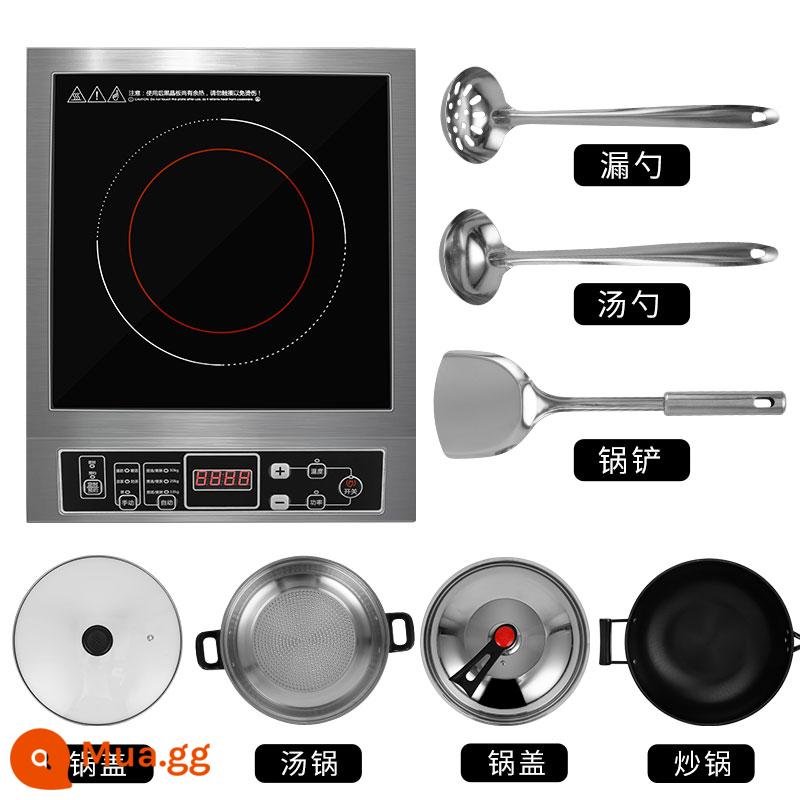 Tốt Master Cao Cấp Cảm Ứng 3500W Thương Mại Cảm Ứng Inox Hộ Gia Đình Xào Pin Bếp phẳng - Bếp từ 3500W + nồi súp