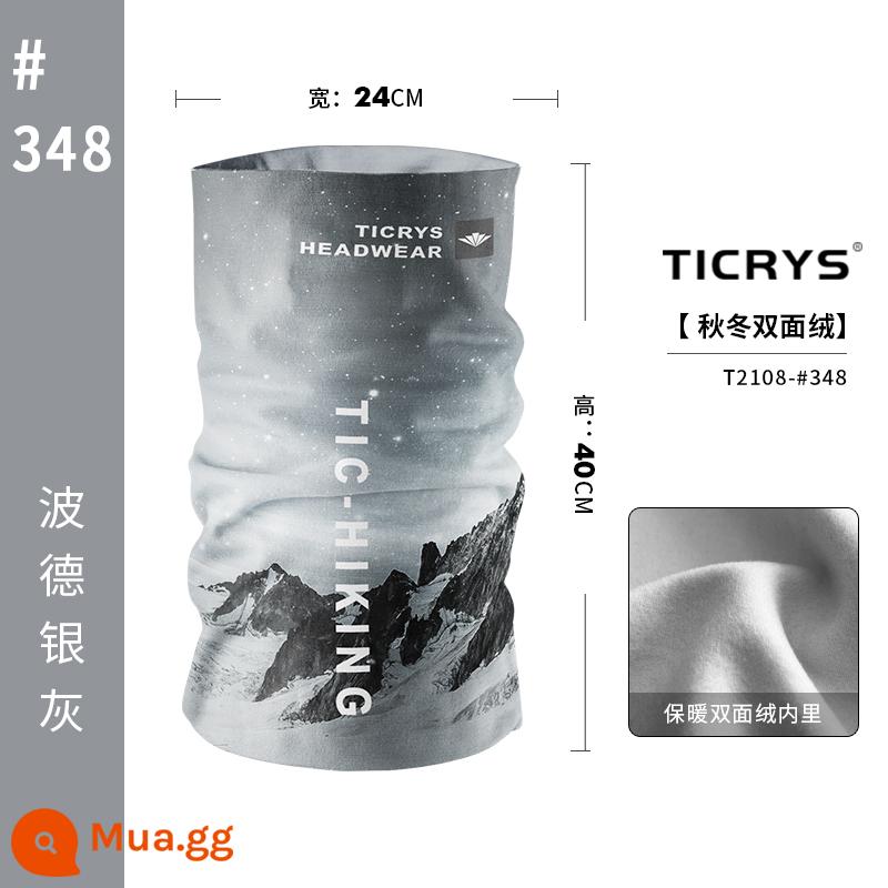 TICRYS bộ cổ nữ mùa thu đông ấm cổ yếm chống gió cưỡi trượt tuyết mặt nạ bảo vệ mặt ma thuật khăn trùm đầu nam khăn mặt - 40cm[Phong cách da lộn thu đông]#348 Pod Xám bạc