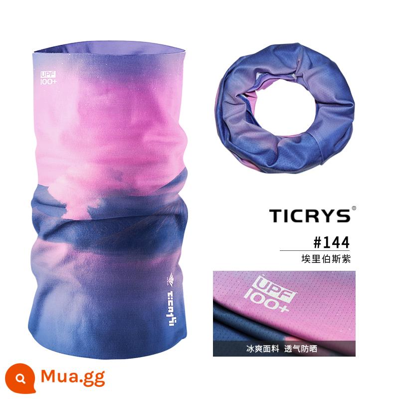 TICRYS Thể Thao Cổ Băng Lụa Nữ Mặt Nạ Chống Nắng Ngoài Trời Magic Băng Đô Cài Tóc Turban Gọng Đi Xe Đạp Mặt Khăn Chống Tia UV - [Làm lạnh bằng lụa, nhanh khô và chống nắng] #144-Erebus Tím